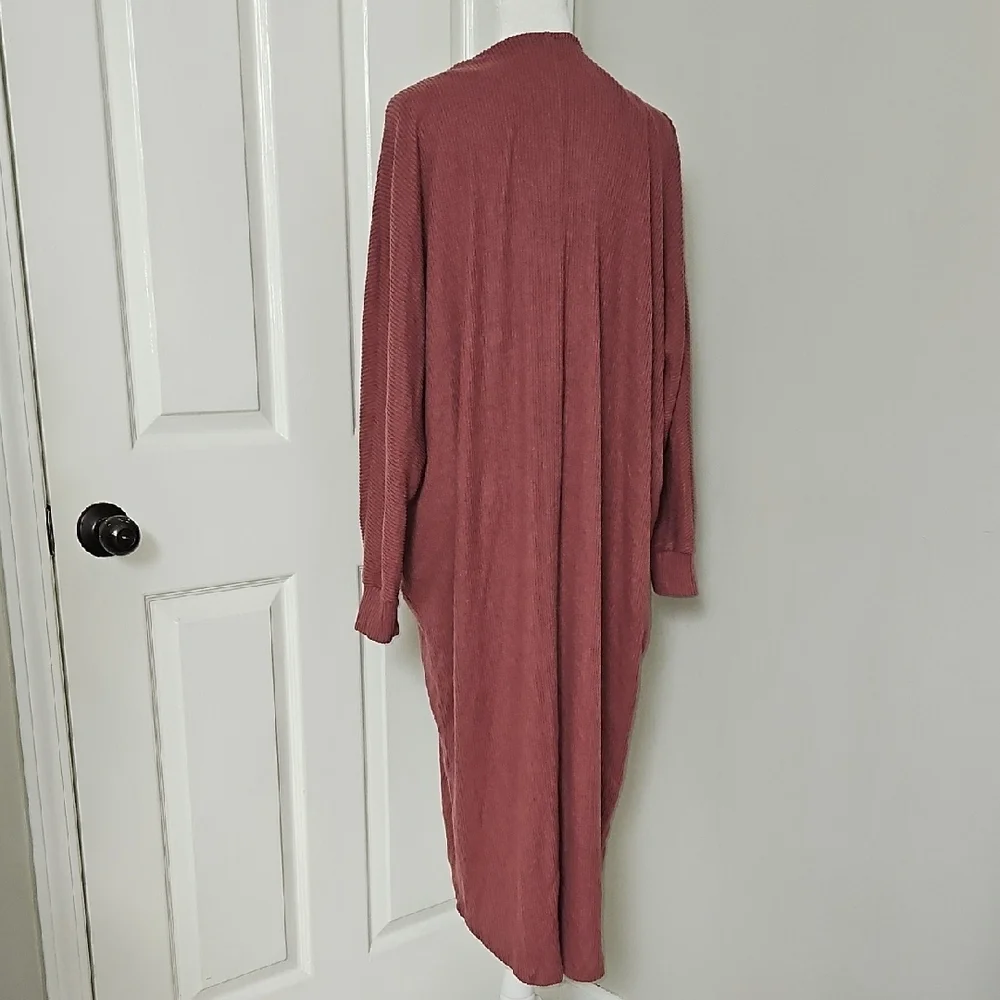 Torrid Sleep Women's Rose Brown Super Soft Ribbed Lounge Cocoon Cardigan 1X